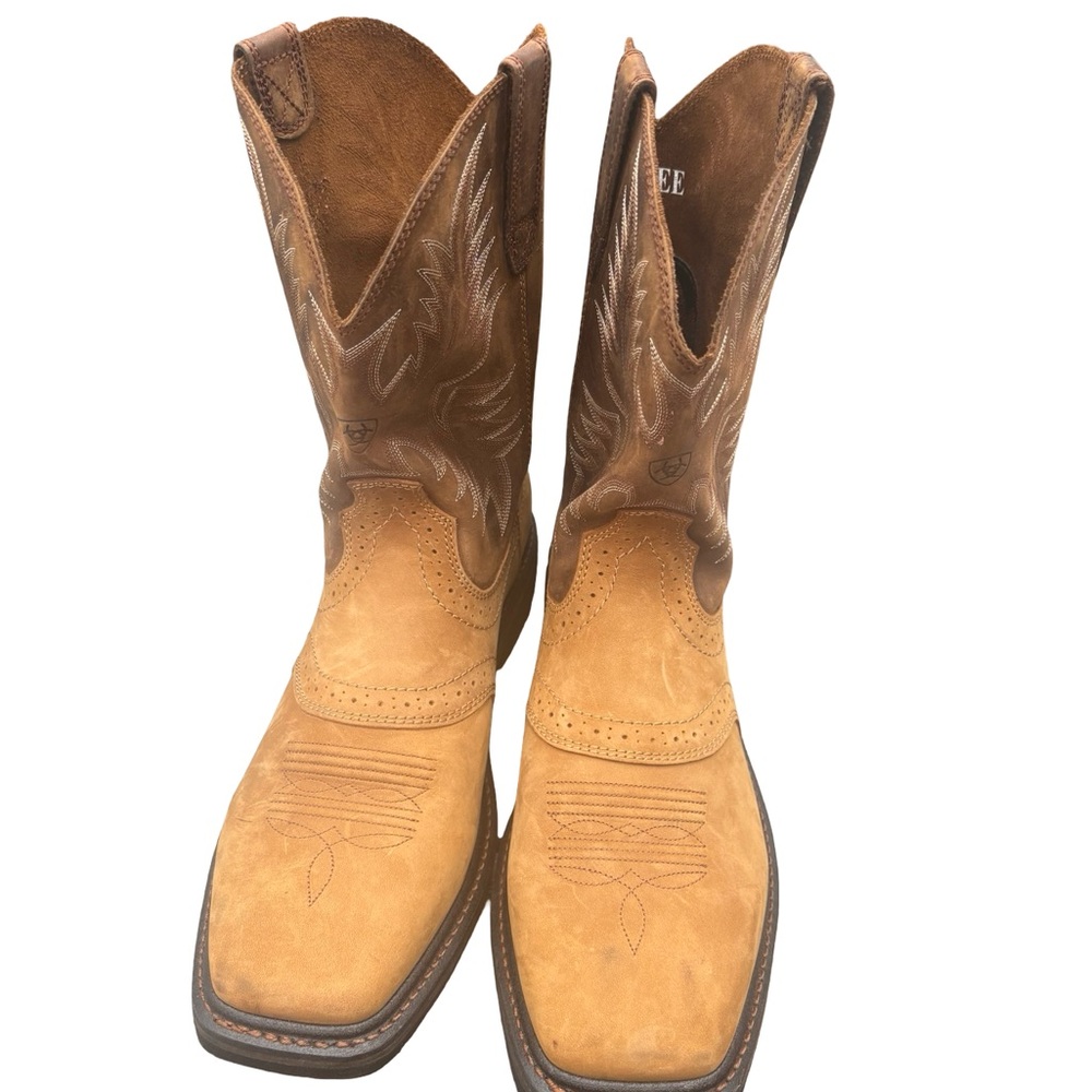 Ariat 12EE like new Men's Brown Western Boots Work Boots Square Toe - Picture 4 of 6